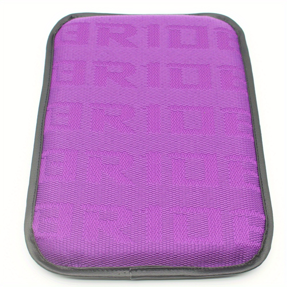 JDM Purple BRIDE Fabric Car Armrest Pad Cover Center Console Box Cushion  Mat