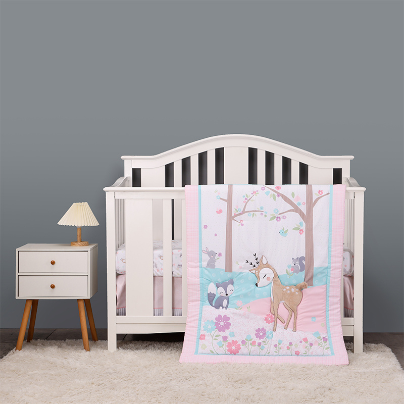 Cute Pink Embroidered Toddler Bedding Sets Girls Nursery Temu United Kingdom