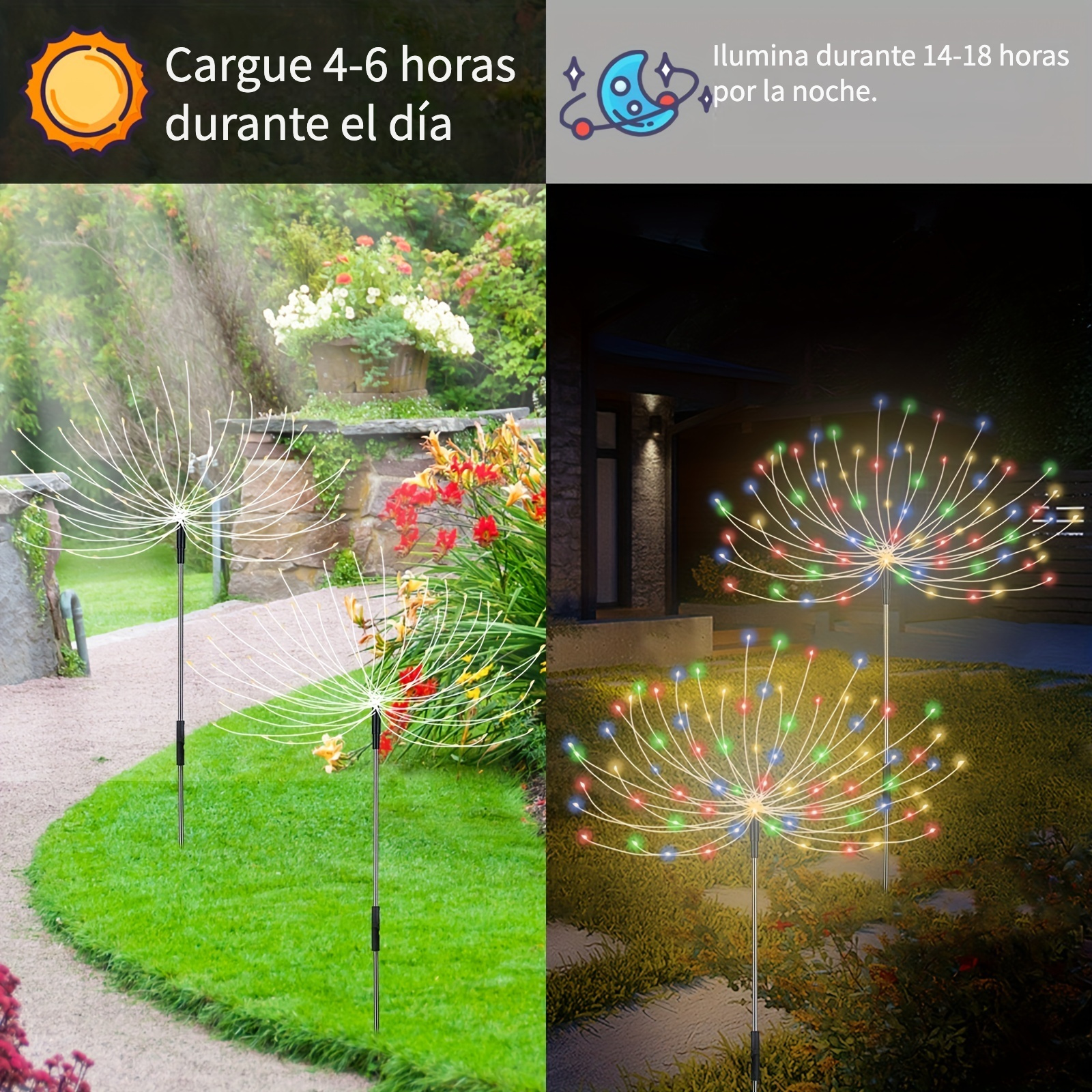 Paquete 6 Lámparas Solares Jardín Césped Impermeables Aire - Temu Chile