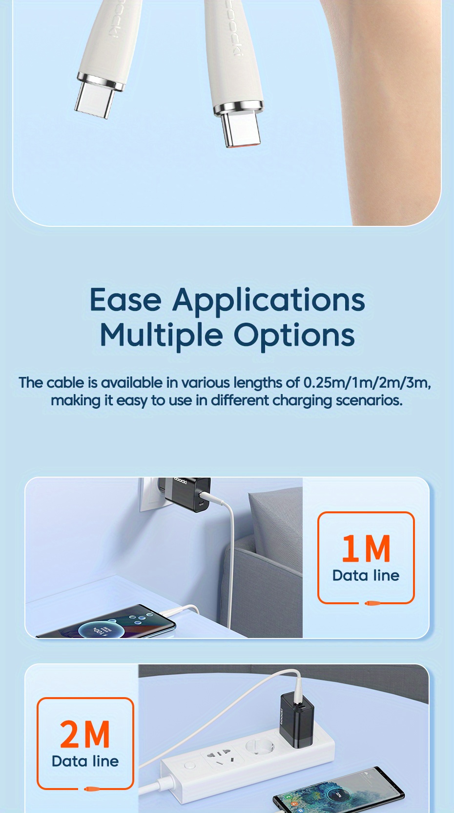 Pd Fast Charging Usb C Usb Cable Transfer Data - Temu