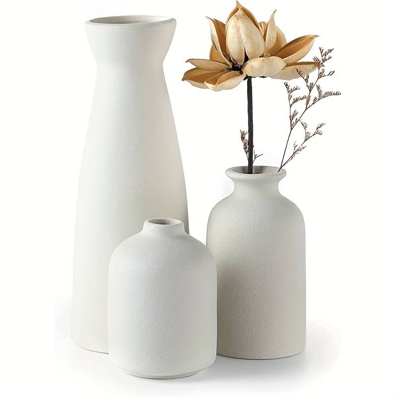 Lot 3 Vases En Céramique Vases À Fleurs Décoration - Temu France