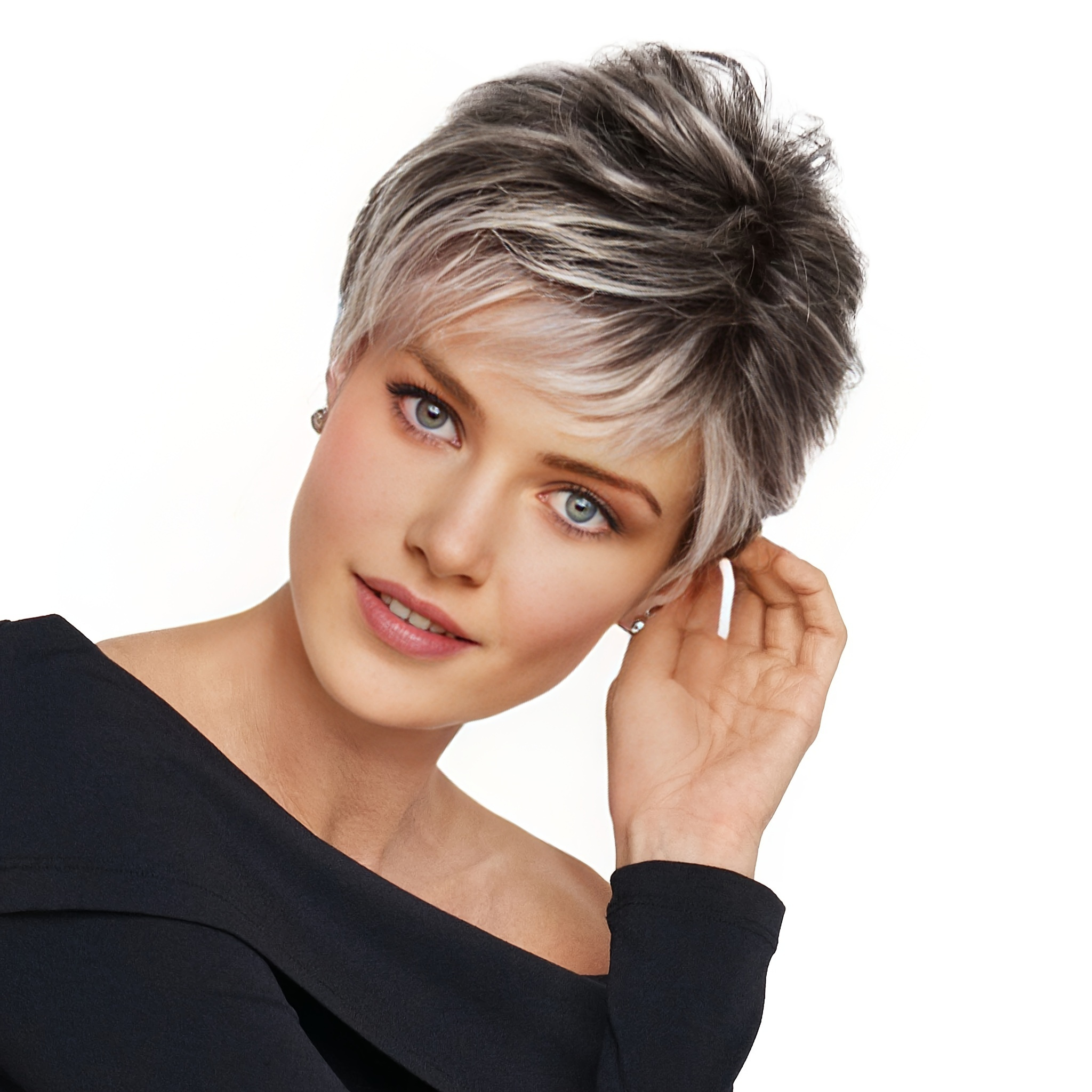 Gradient Pixie Cut Wig Synthetic Straight Layered Hair Wig For Women Daily Party Use No 6439