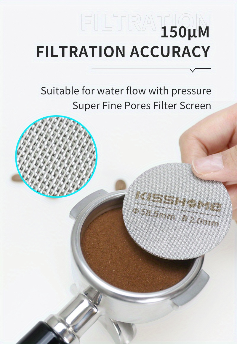 1pc espresso   screen heat resistant   steel 51mm 53 5mm 58 5mm diameter reusable coffee accessories for   machine 51mm 54mm 58mm portafilter details 5