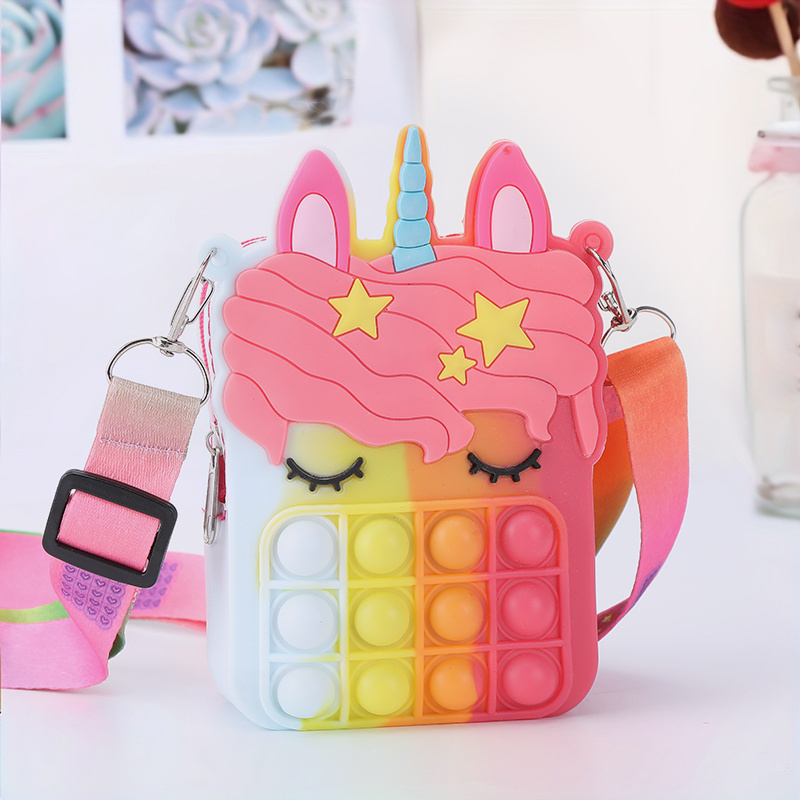 Silicone Unicorn Messenger Bag, Cute Coin Purse, Children's ...