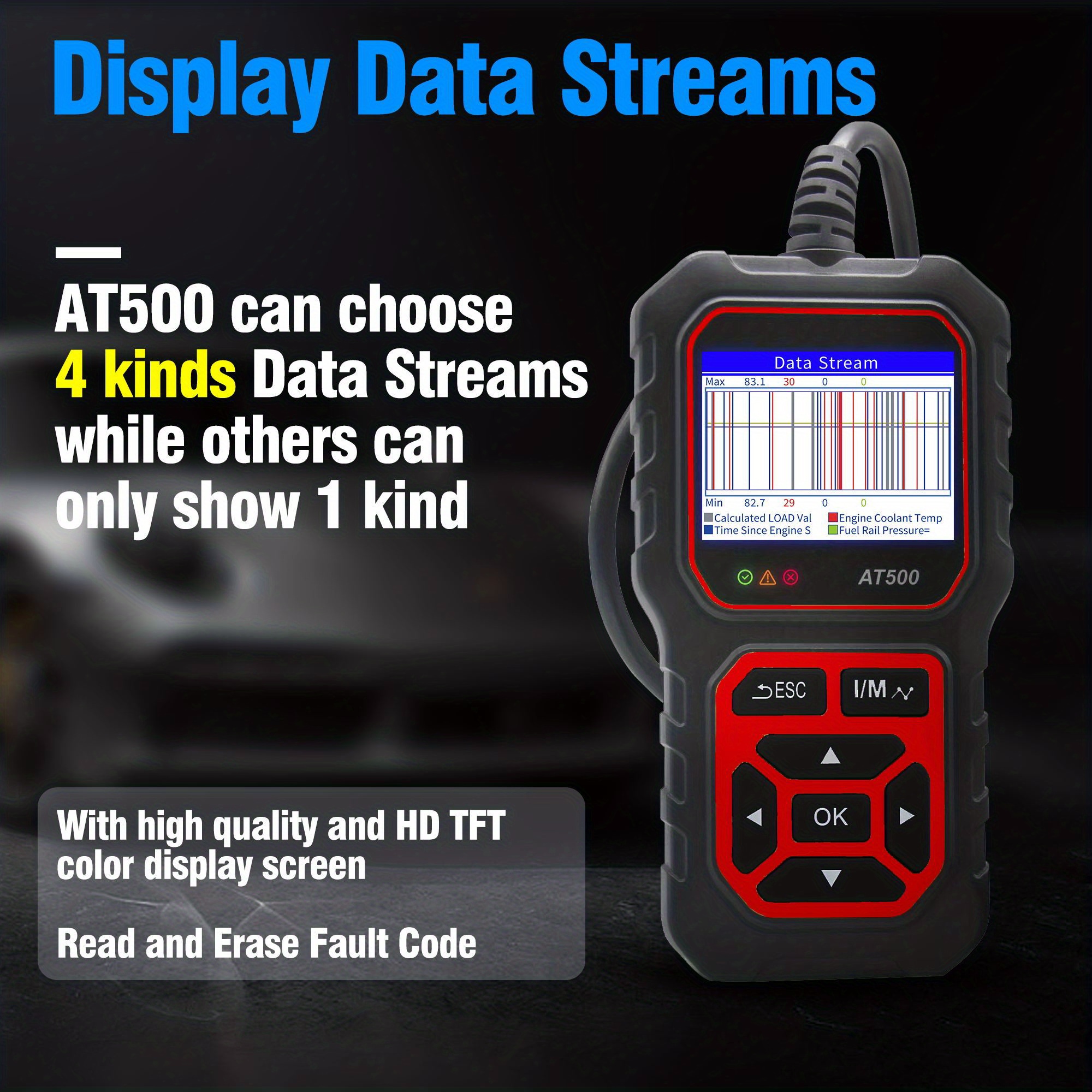 Car Code Reader Obd2 Car Code Scanner Voltage Tester Engine Temu