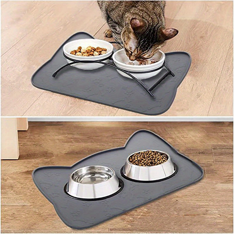 Cat Head Shaped Pet Food Mat, Silicone Waterproof Non-slip Cat Feeding Mat  Cat Bowl Mat With Raised Edge, Pet Placemat - Temu