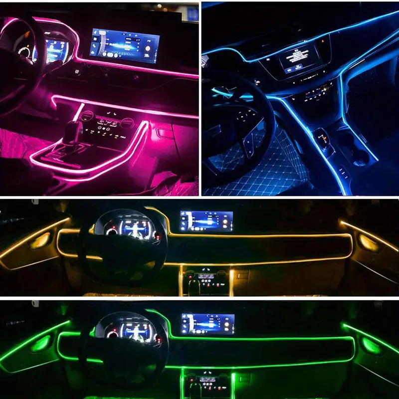 Striscia LED Per Auto Da 19,69 Piedi, Luci Ambientali Interne Per Auto RGB,  5 In 1 Con Kit Di Illuminazione Interna Per Cruscotto Multicolore Da 600,0