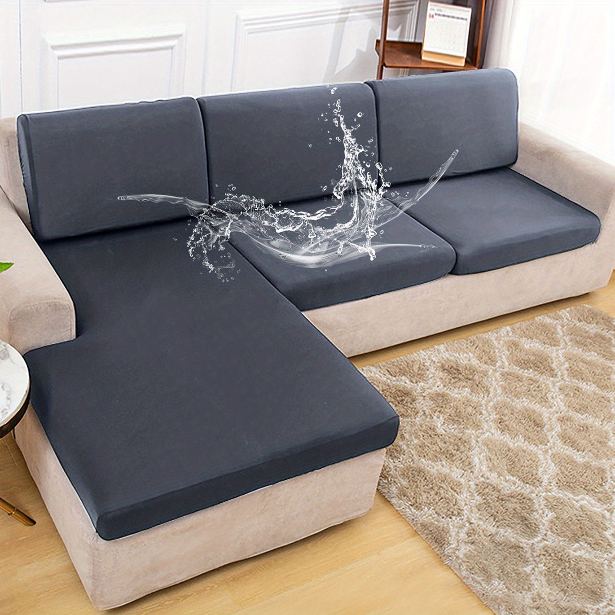  Funda impermeable elástica para sofá, funda de asiento lavable  de sofá, protector de muebles no deslizante, con múltiples fundas de sofá  con lazo, fundas de sofá para el hogar en interiores