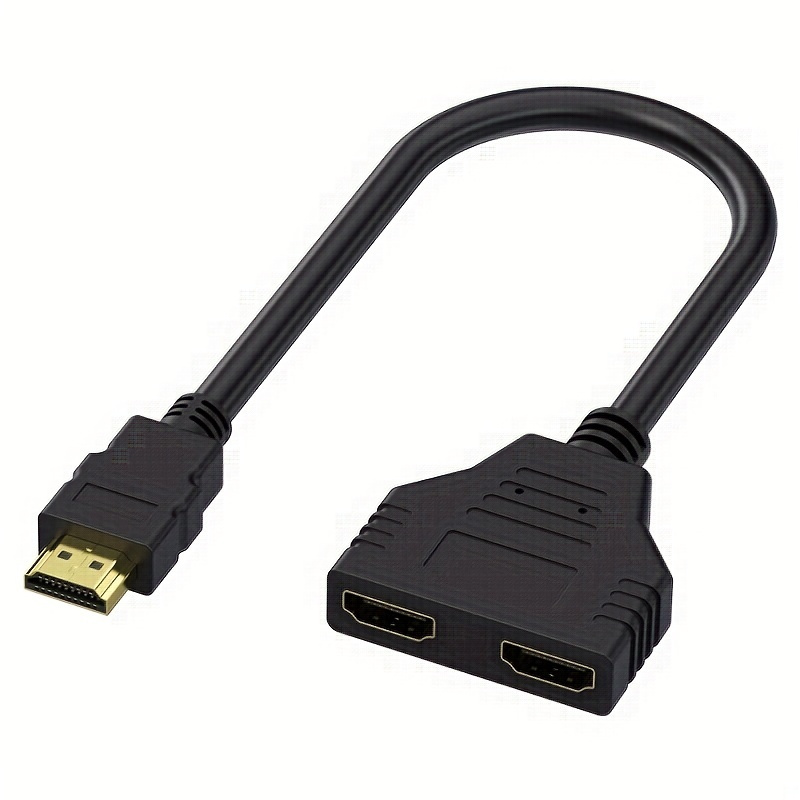 Cable HDMI doble 1 en 2 salidas Adaptador de cable HDMI Conectores de cable  de video para computadora de proyector de TV HD tholdsy DN0496-00