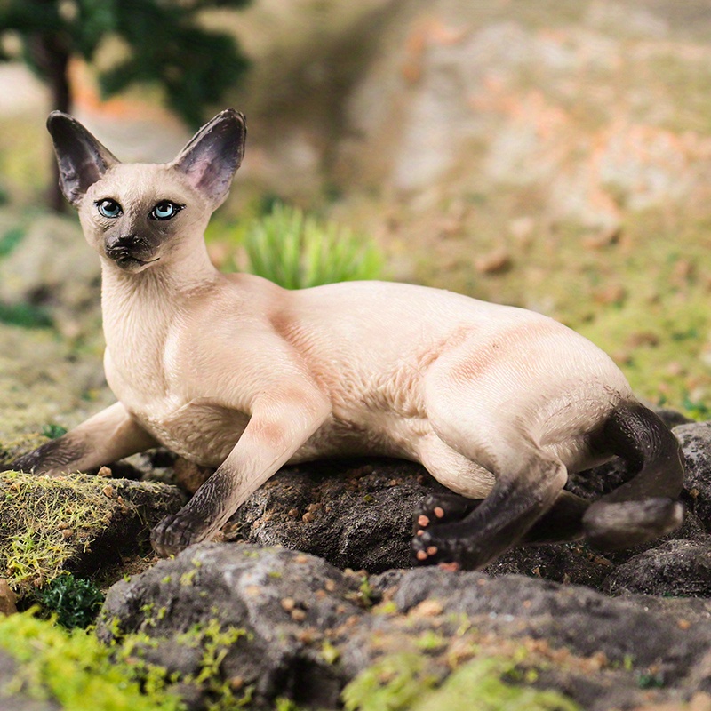 Simulation Toy Cat Model Pet Cat Toys Siamese Cat Hairless Temu