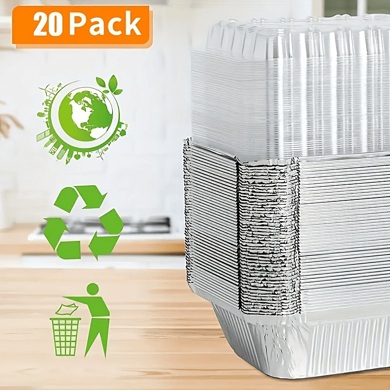 20pcs Bandeja De Horneado De Papel De Aluminio Desechable 6 - Temu