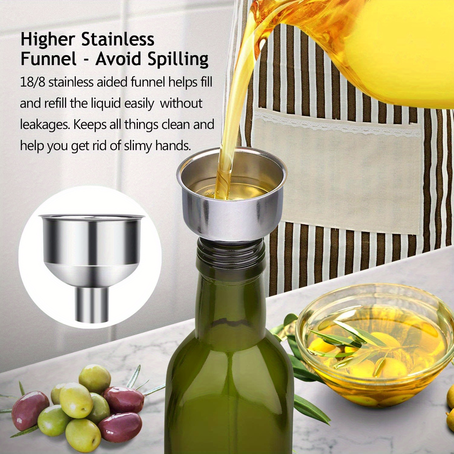 AOZITA Dispensador de aceite de oliva de vidrio de 17 onzas – Botella de  aceite y vinagre con verted…Ver más AOZITA Dispensador de aceite de oliva  de