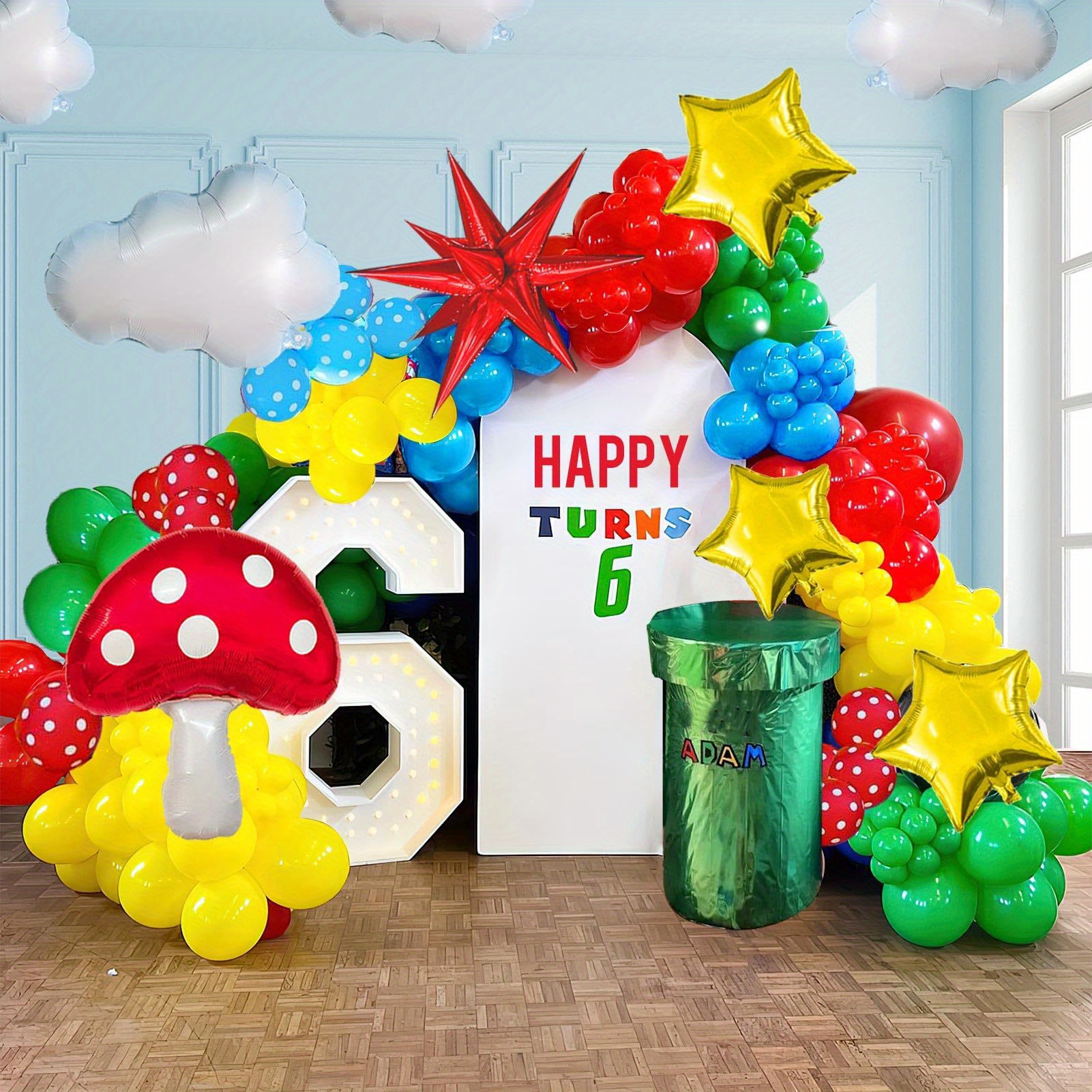 7Pcs Sonic Birthday Balloon Number Kids Anniversary Room