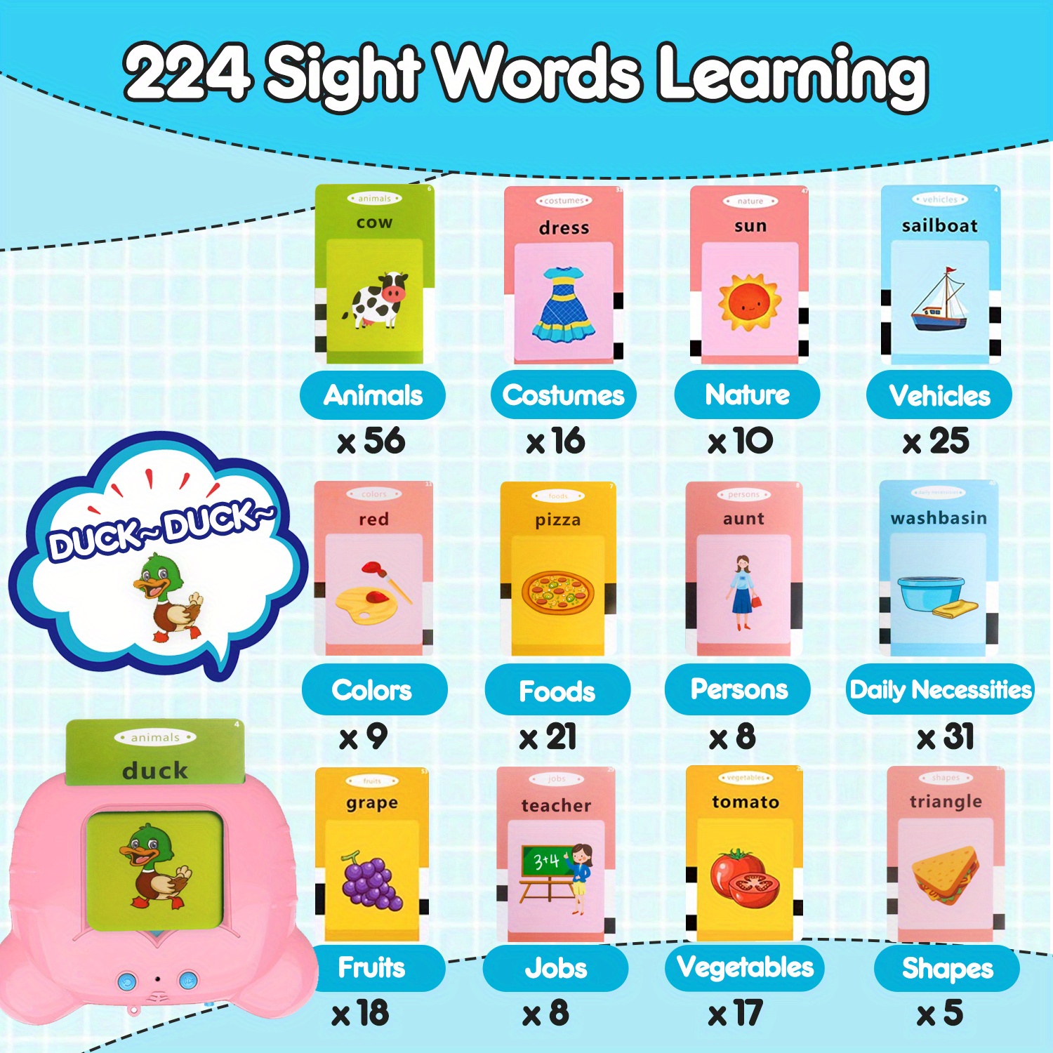 Toddler Flash Cards Learning Toys Reading Machine Flash Temu