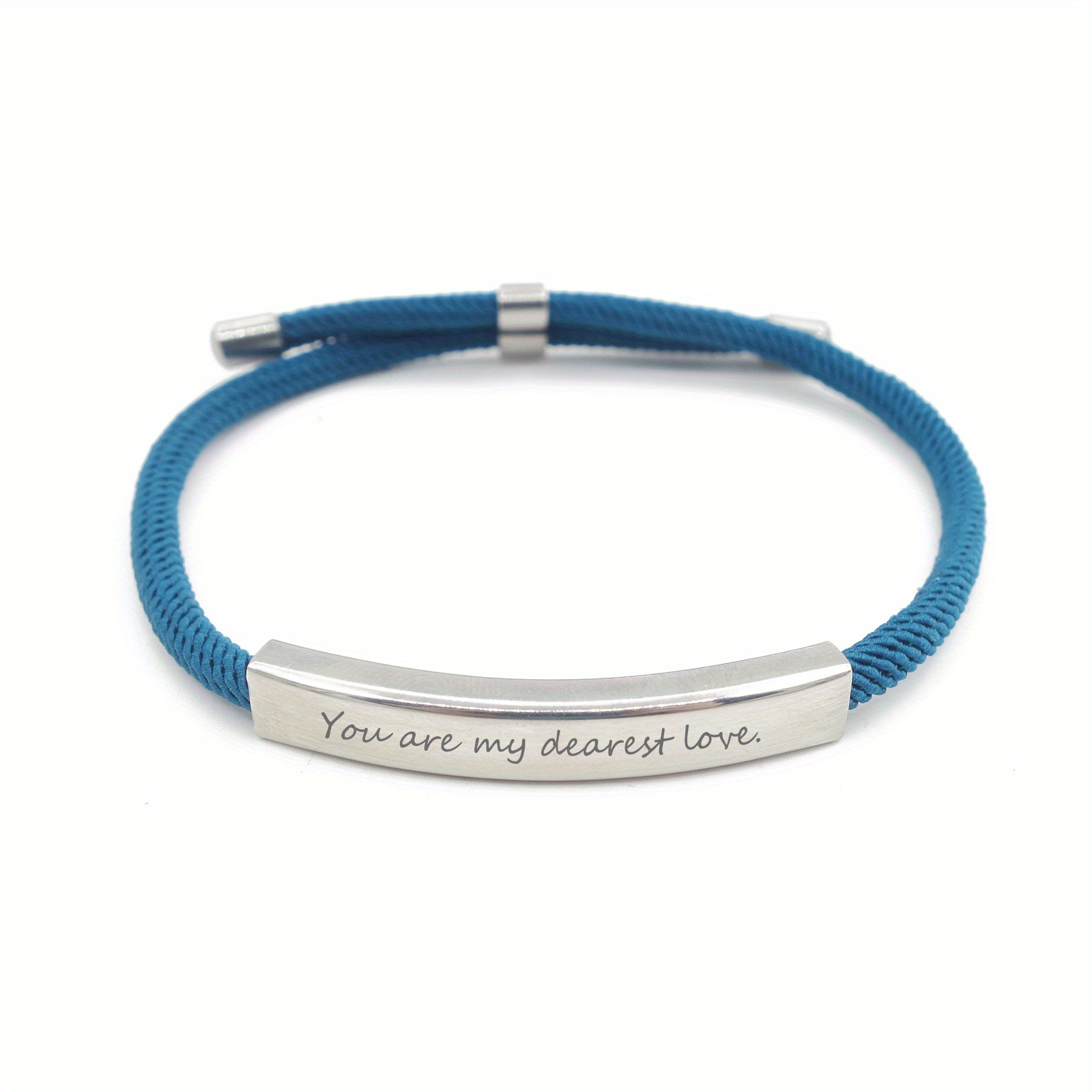 Adjustable Braided Pet Bracelet with Engraved ID
