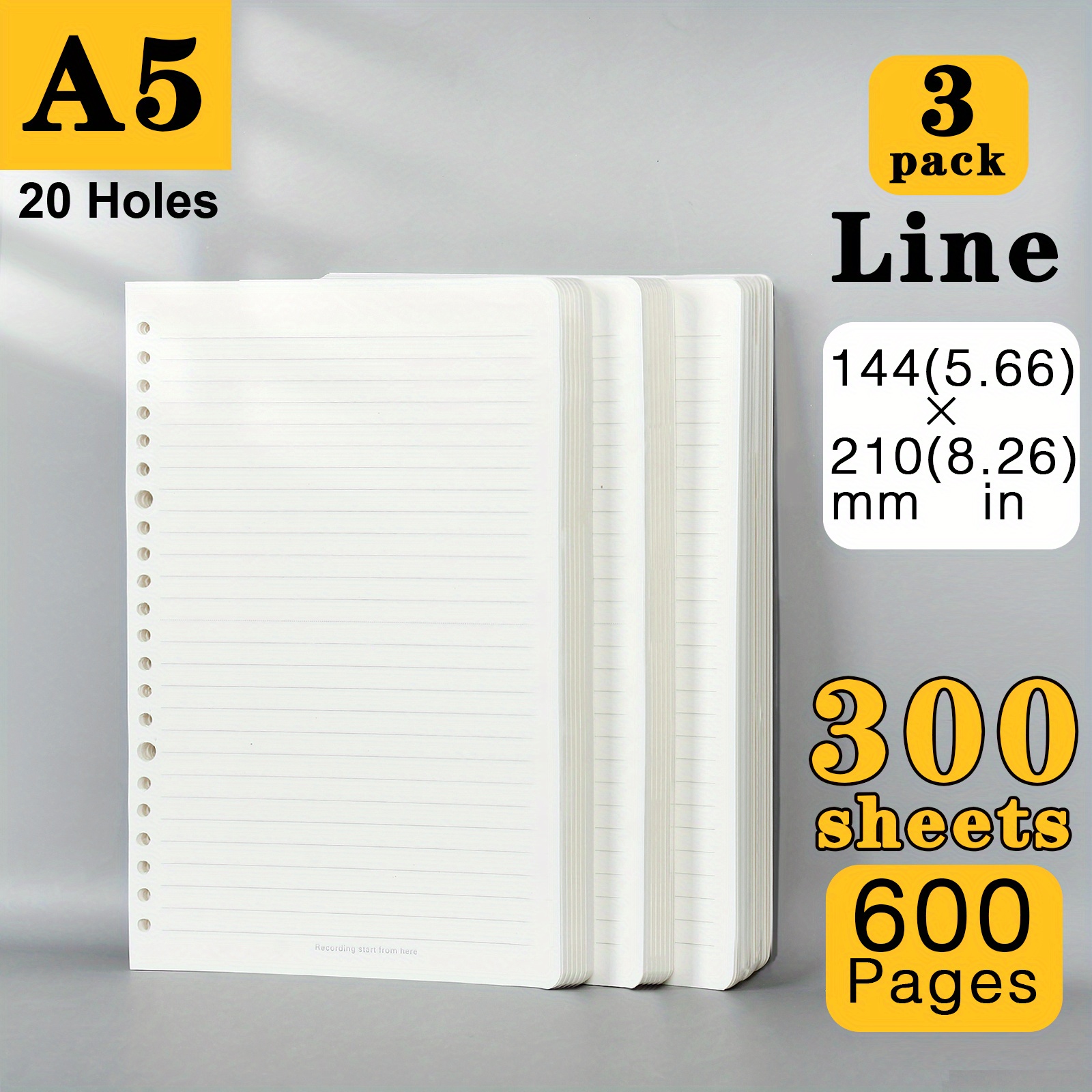1pc/3pcspcs A5/b5 Loose Paper Refills - Removable Pages Suitable For Binders, Matte Binder Sheets For, Office, Journal - Portable Page Inserts