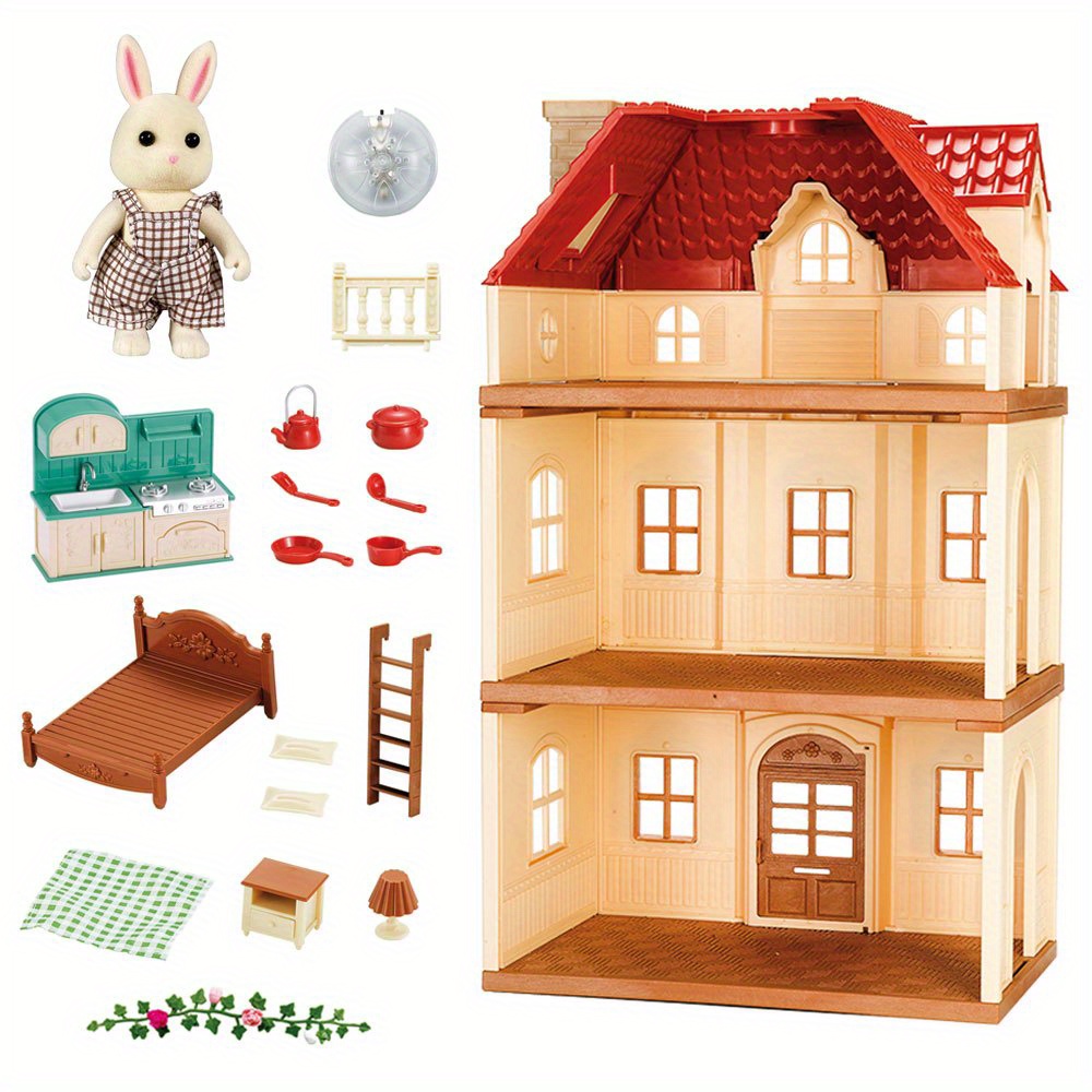 1/12 Dollhouse Kitchen Set Forest Animal Family Miniature - Temu