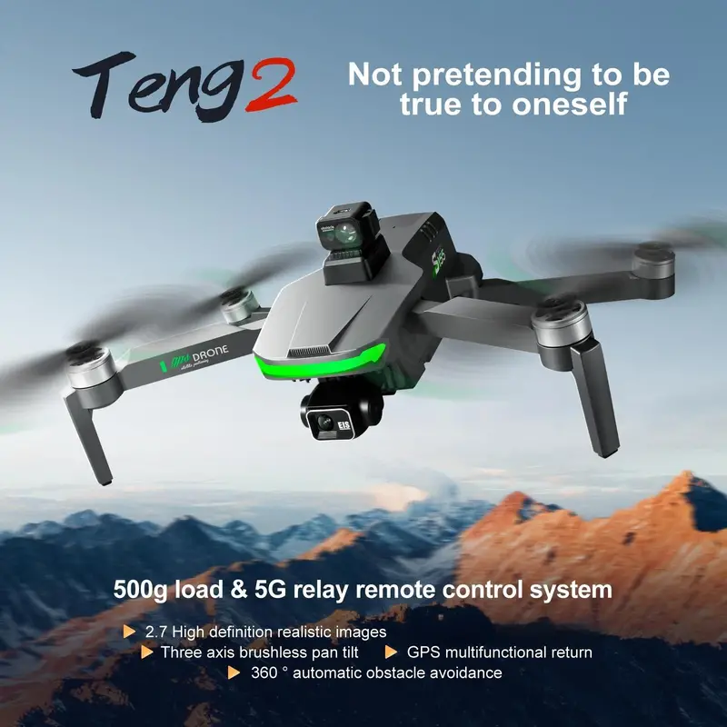 s155 three axis gimbal brushless gps loadable rc drone with 2 7k dual camera 1 battery 360 laser obstacle avoidance esc stable anti shake gimbal 5g wifi fpv professional aerial photography details 0