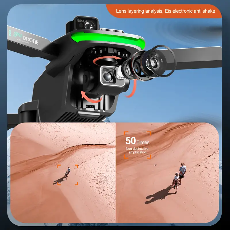 s155 three axis gimbal brushless gps loadable rc drone with 2 7k dual camera 1 battery 360 laser obstacle avoidance esc stable anti shake gimbal 5g wifi fpv professional aerial photography details 8
