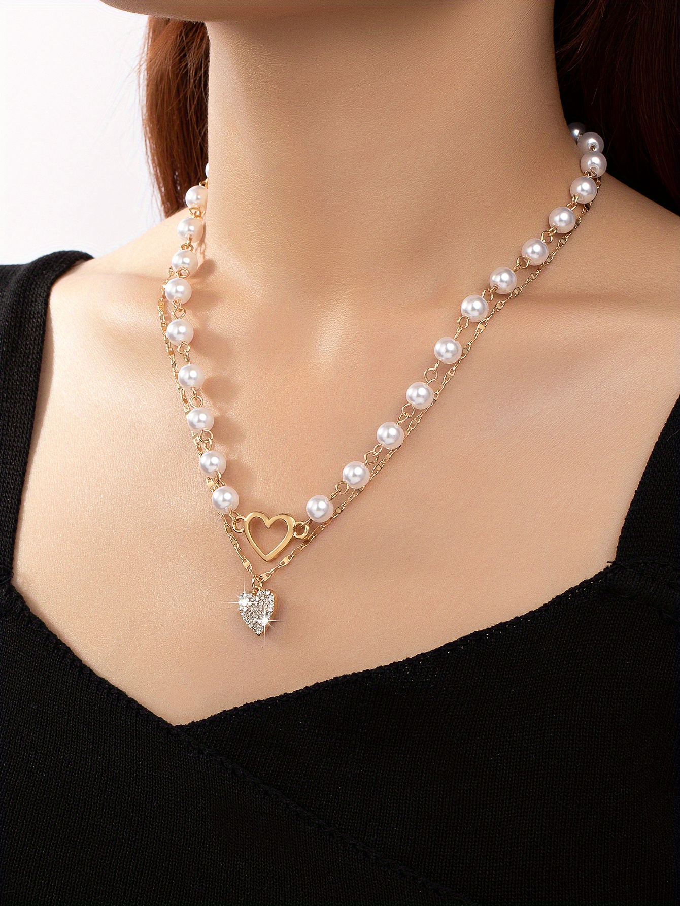 YAZILIND Exaggerated Skull Shape Chunky Necklace Rhinestone