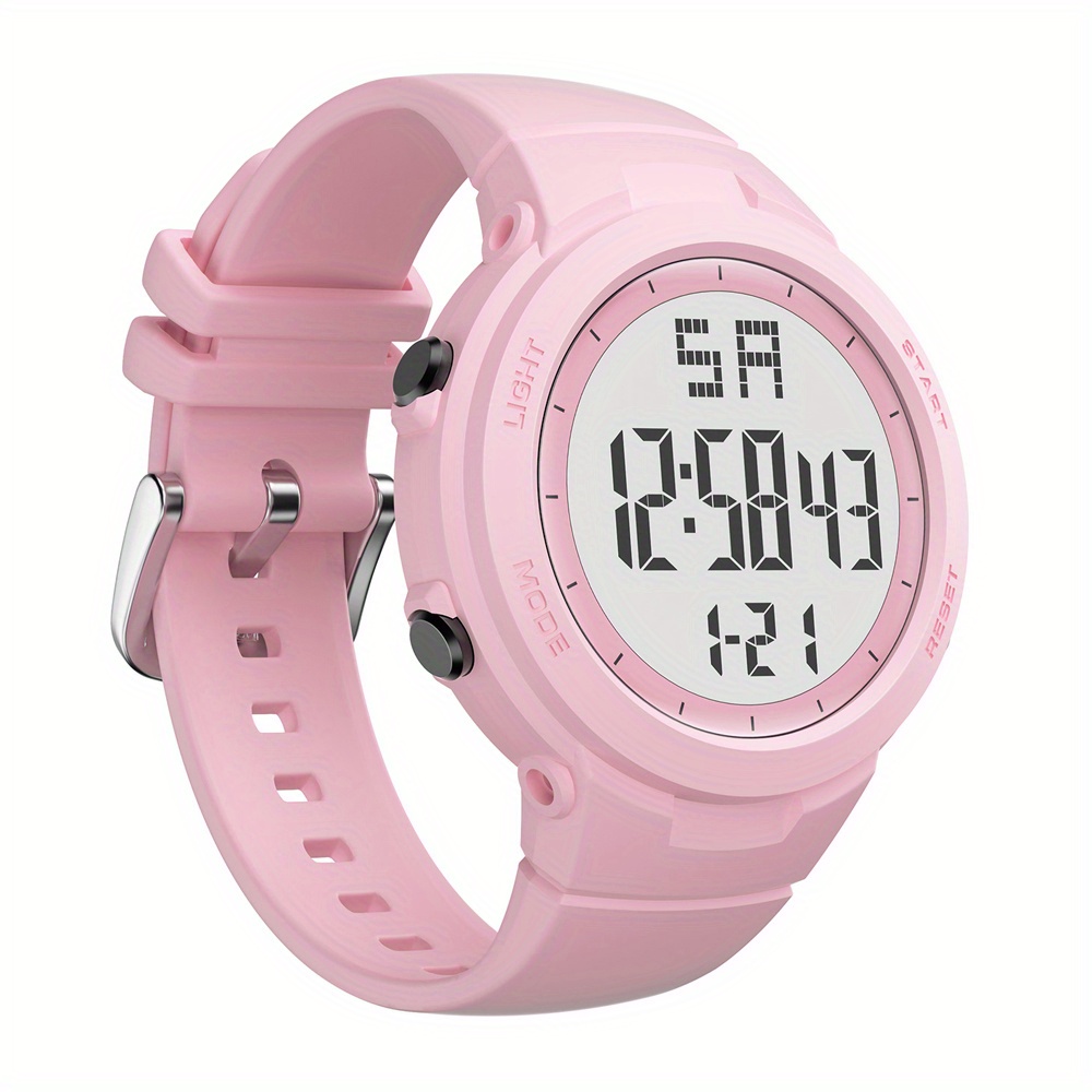  findtime Reloj digital impermeable para mujer, reloj deportivo  simple e informal, retroiluminación LED, alarma, cronómetro, para mujer,  Rosado, reloj para mujer : Ropa, Zapatos y Joyería