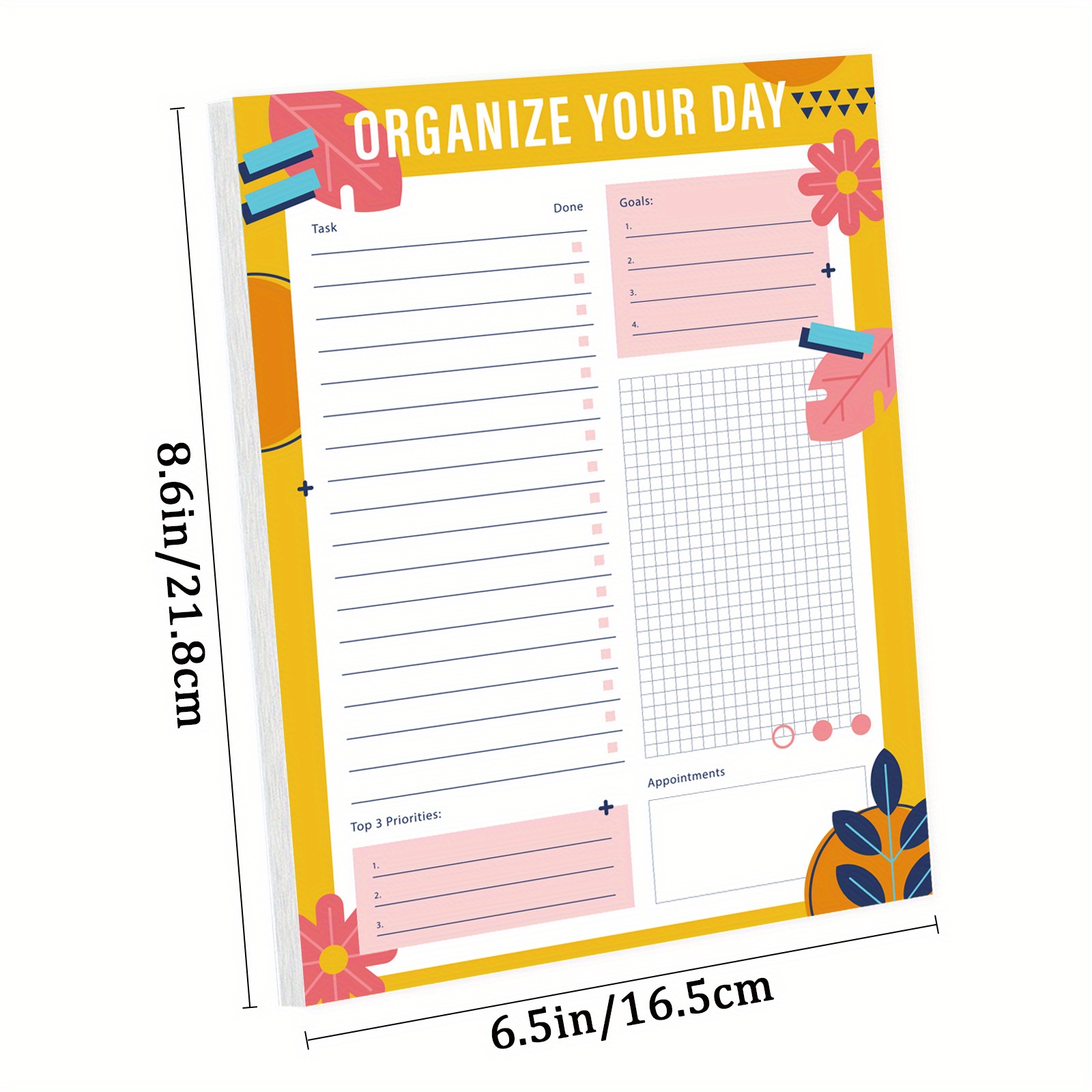 Bloom Organizer Daily Planner To Do List Task Checklist Notepad Undated