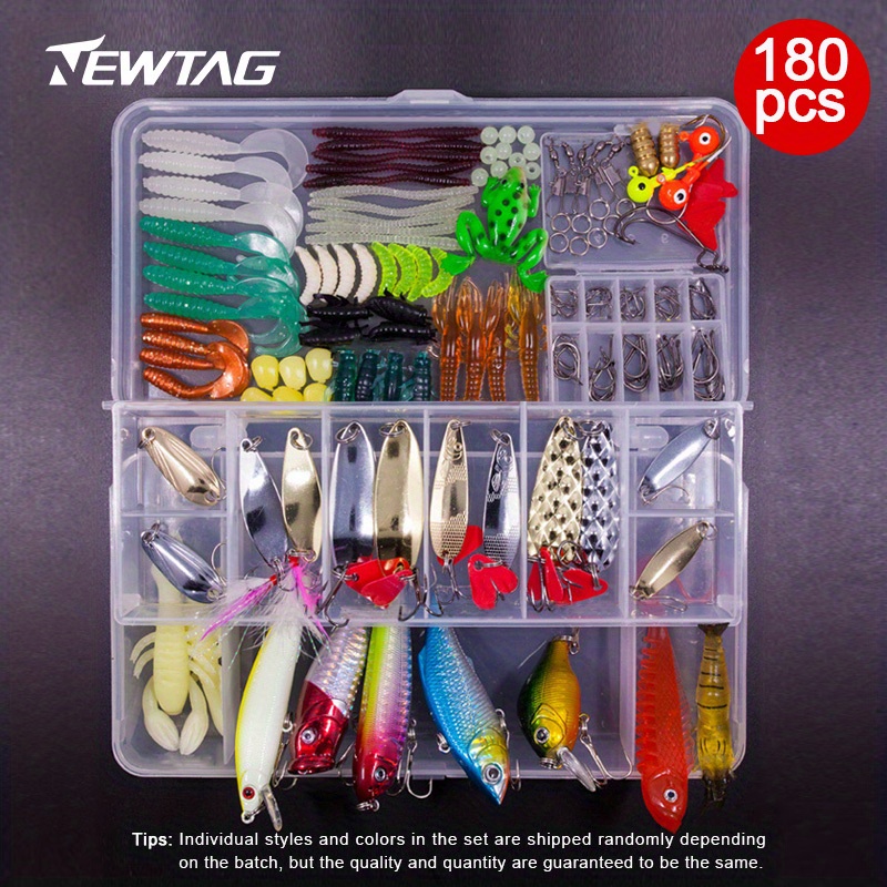 Fresh Water Fishing Tackle & Box Assorted Lures Worms Hooks Floats
