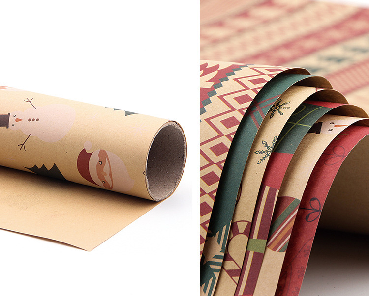 Heiheiup Paper Wrapping Birthday Retro Wrapping Paper Happy Wrapping Box  Kraft Paper Gift Gift Home DIY Christmas Wrapping Paper Double Sided