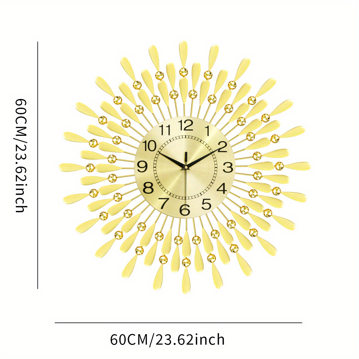 1pc, Grande Orologio Parete In Metallo Muto Senza Ticchettio