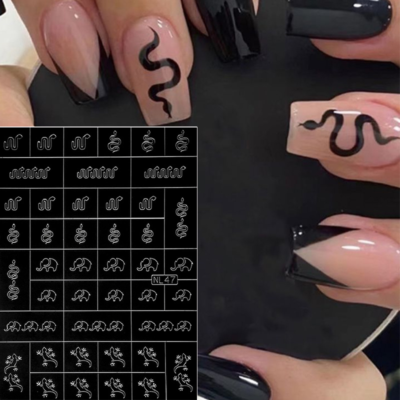 Halloween Airbrush Stencils Nail Stickers For Nails Bat Spider