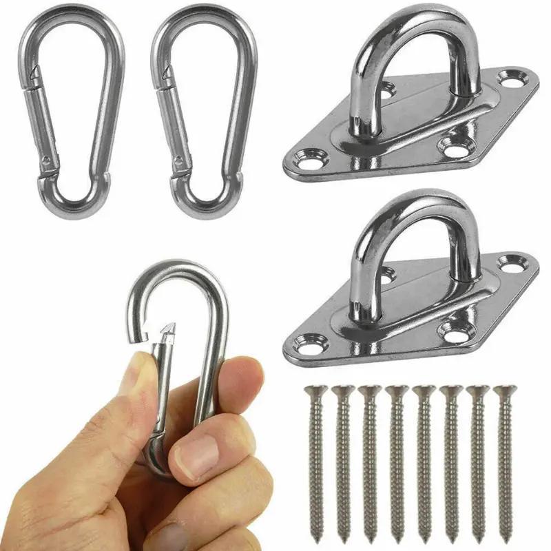 Ganci Per Amaca In Acciaio Inox 304, Confezione Da 2, Kit Appendere Con Moschettoni, Portata 771 Kg, M8