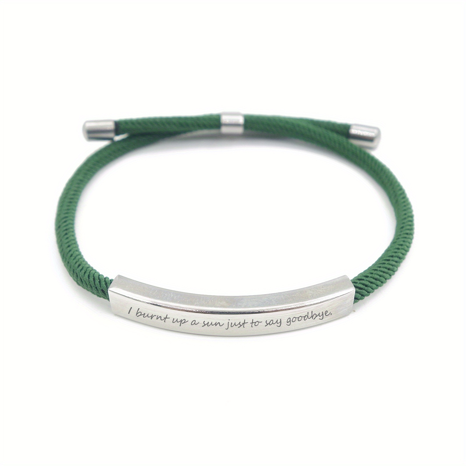 Adjustable Braided Pet Bracelet with Engraved ID