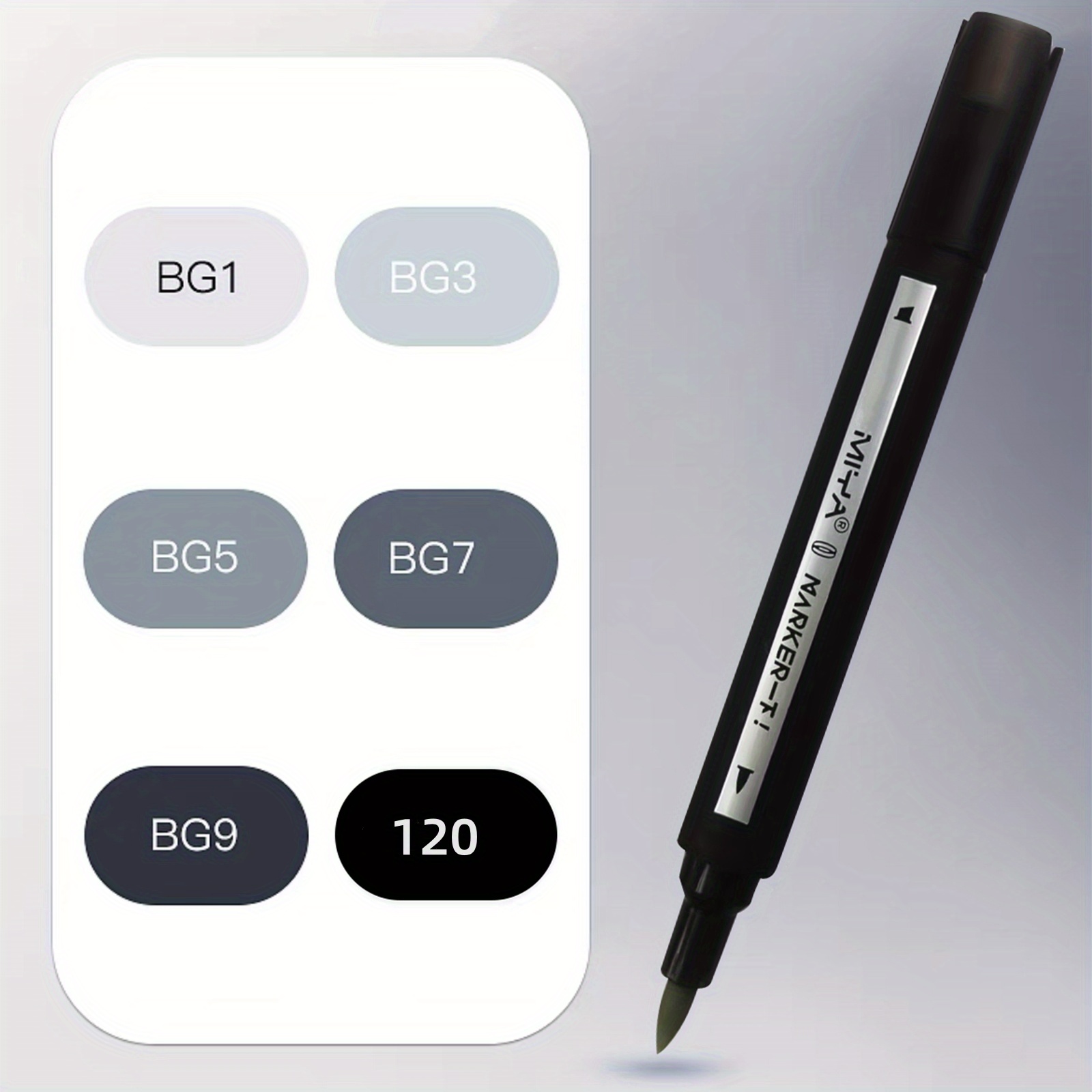 Warm Grey/cool Grey 12 Colors Dual Head Marker Pen Set - Temu