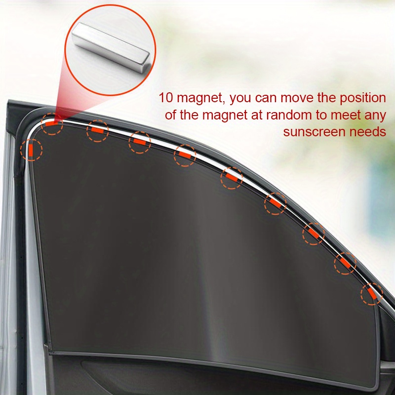 Car Magnet Side Window Sunshade Curtain Magnetic Black - Temu