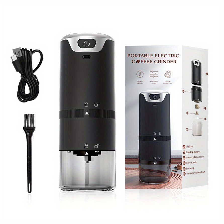 Portable Electric Coffee Grinder with TYPE-C USB Charging and