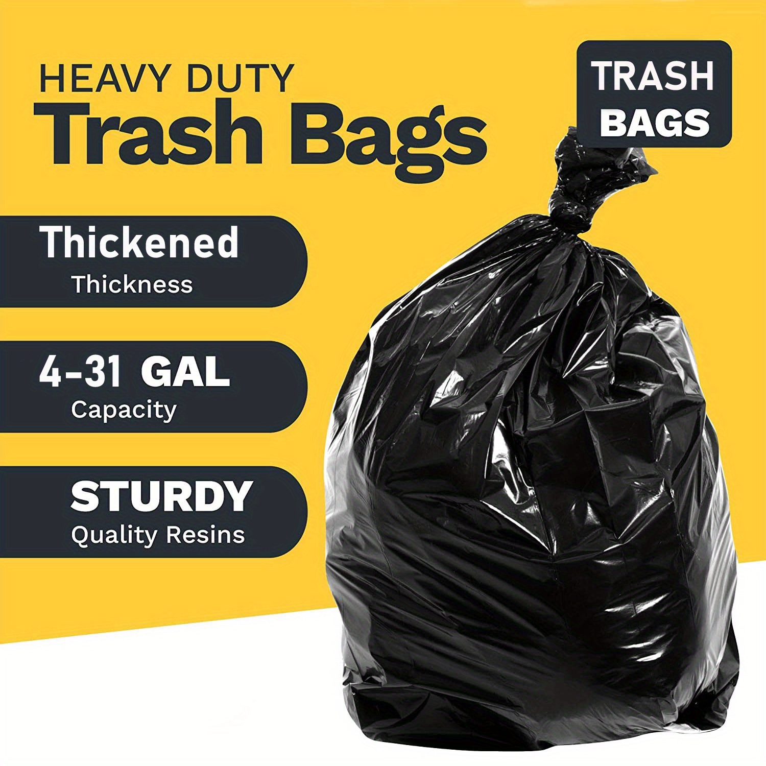 Garbage Black Thickened Trash Waste Pouch 15pcs/1roll Household
