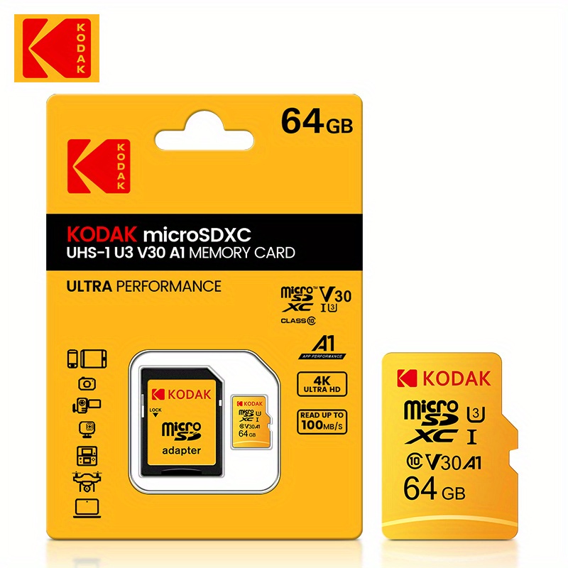 Kodak Carte Mémoire Micro Sd 256 Go Jusqu'à 95 Mo/s Class10 - Temu