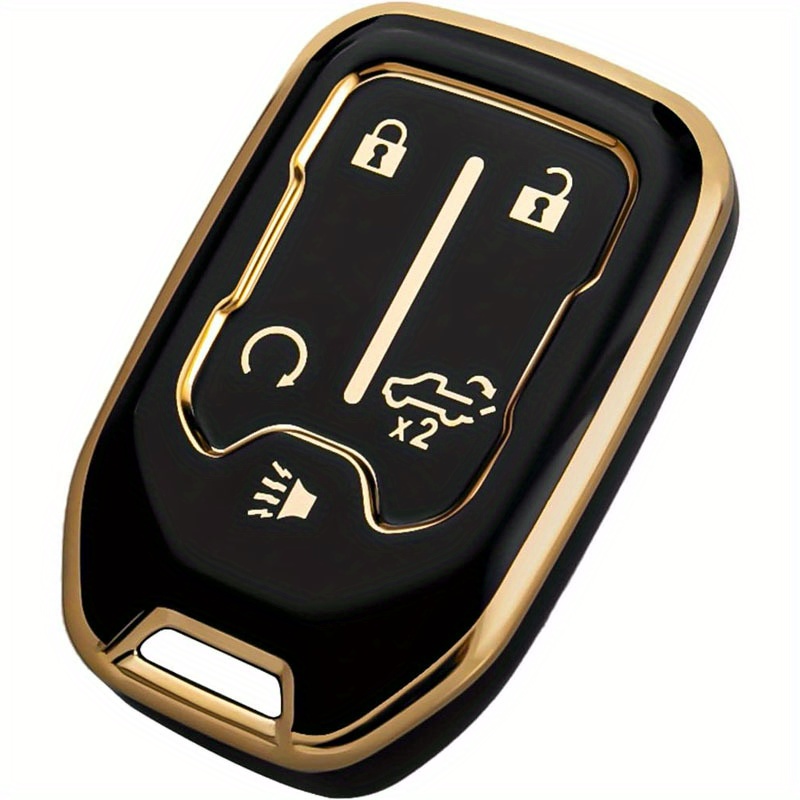  for GMC Key Fob Cover Car Key Shell with Fashion Keychain Fit  for GMC Acadia Terrain Yukon Chevrolet Chevy Suburban Tahoe Smart Key  (5-Button Blue) : Automotive