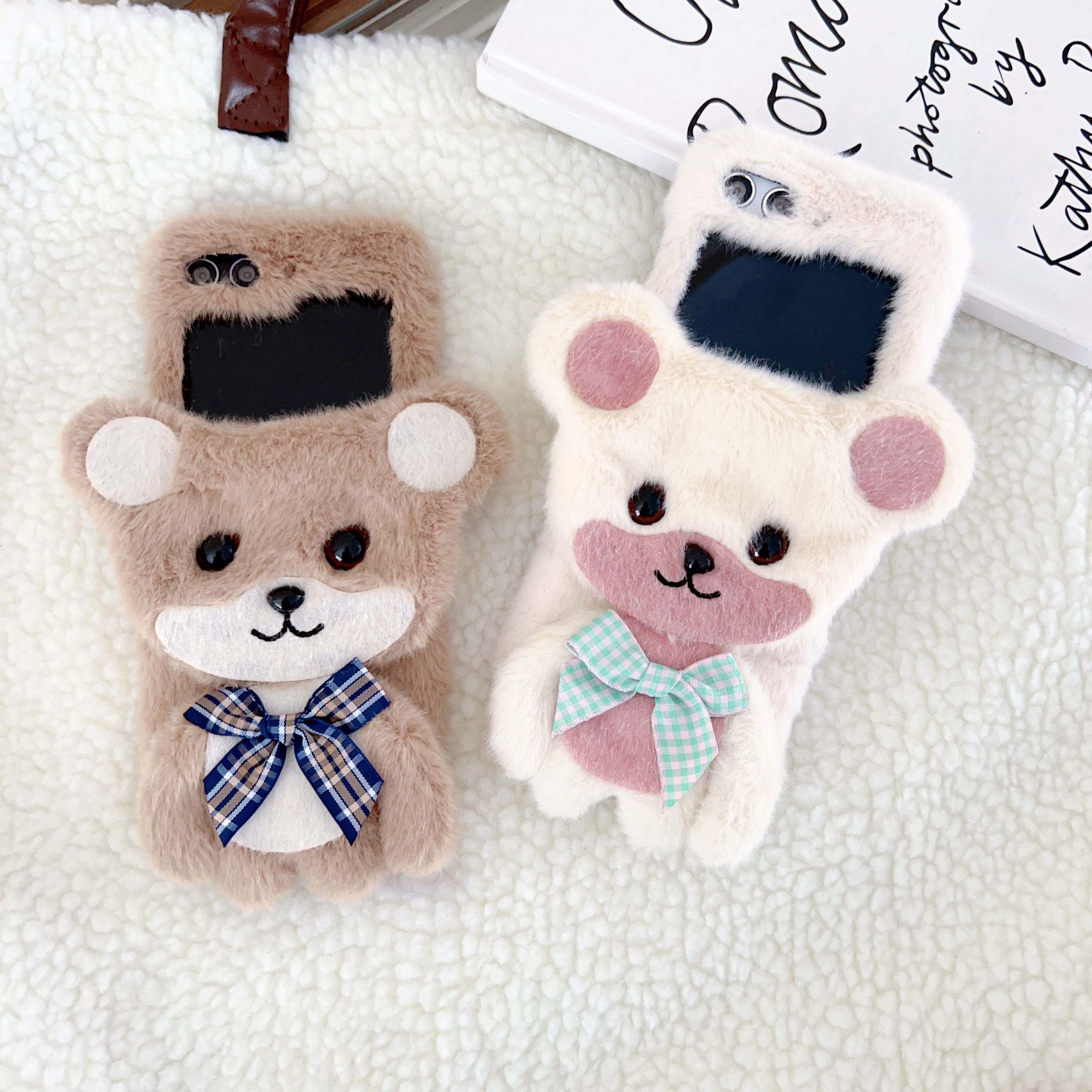 Cute Brown Grey Bear Samsung Phone Case for Samsung Galaxy Z Fold