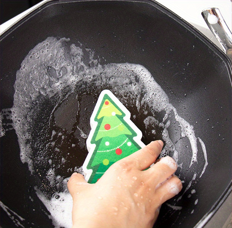 Christmas Pot Sponge Cute Cartoon Dish Brush Sponge Brush - Temu
