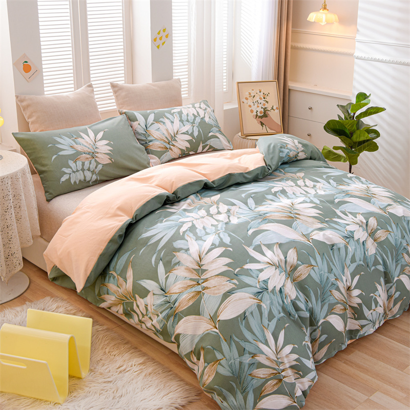 3pcs   duvet cover   leaf print   polyester bedding set for   soft comfortable and   duvet cover for bedroom   1 duvet cover 2 pillowcase without core details 1