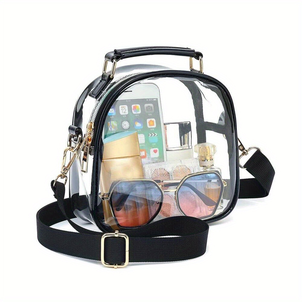 Clear Crossbody Bag, Stadium Approved Clear Bag For Concerts,sporting Event  For Women And Men Pvc Bag - Temu