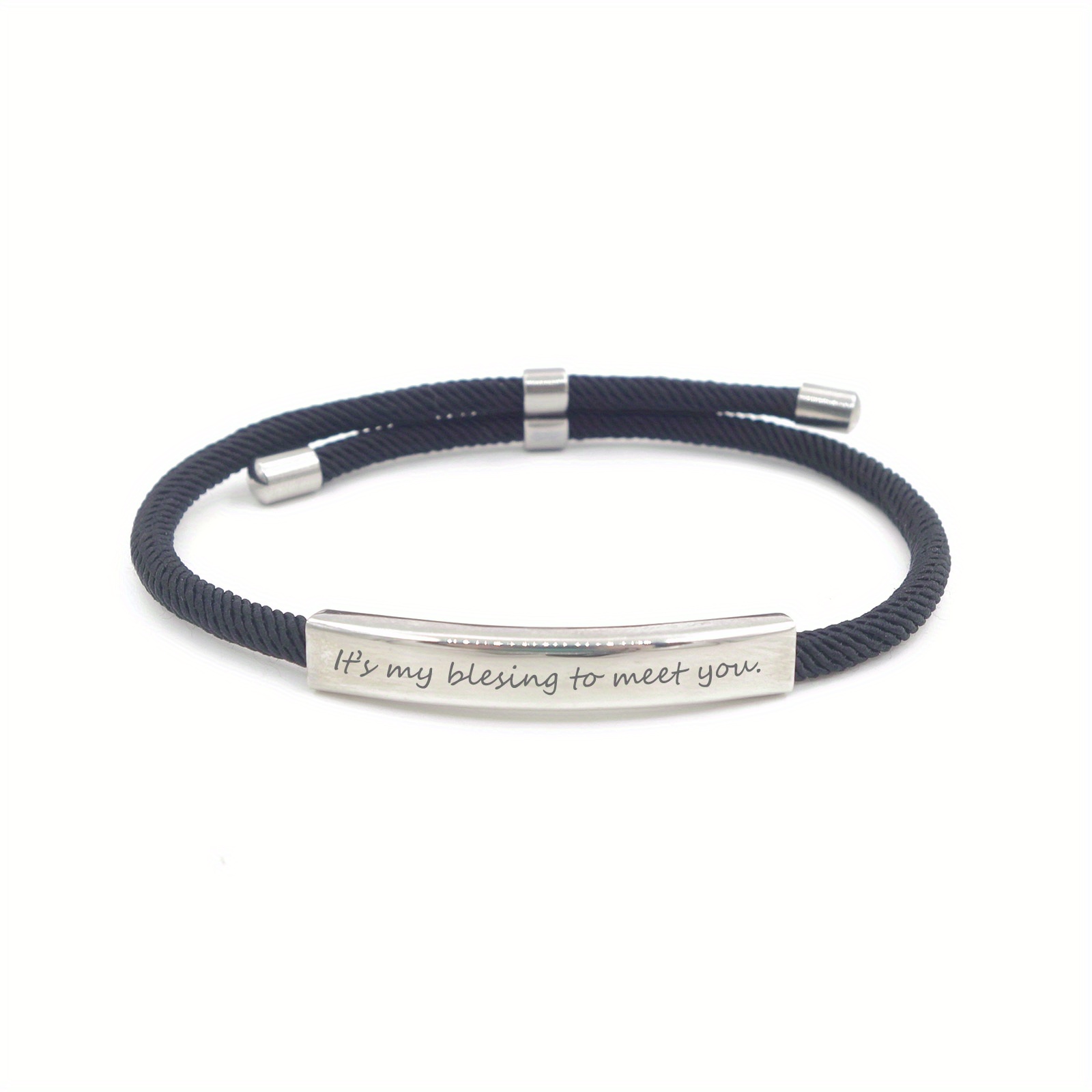 Adjustable Braided Pet Bracelet with Engraved ID