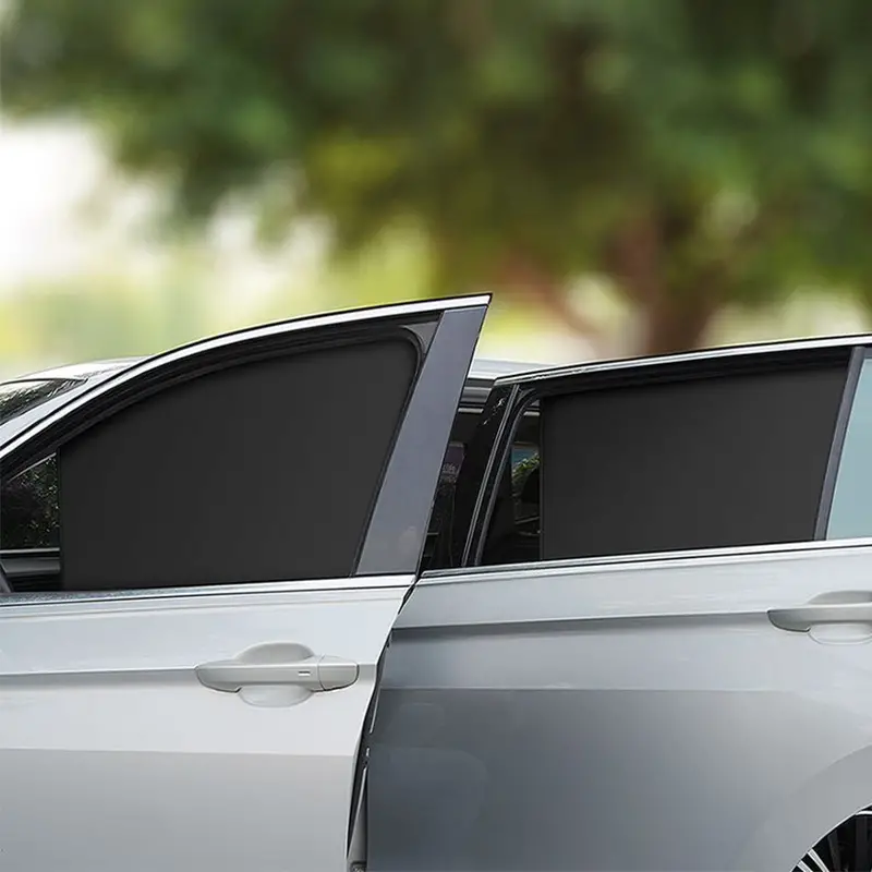 4 Stück Auto-magnet-seitenfenster-sonnenschutz-vorhang, Magnetisch,  Schwarz, Schattierungsnetz, Sonnenschutz-isolierung, Privatsphäre-vorhang,  Vordere Und Hintere Reihe, Autofenster - Auto - Temu