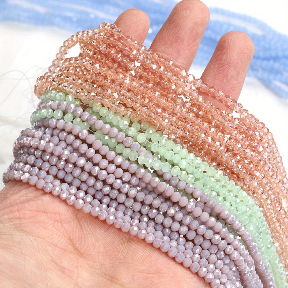 120pcs Glass Beads Faceted Loose Spacer Round Beads for DIY Bracelet Necklace Elegant Handicrafts Jewelry Making Supplies