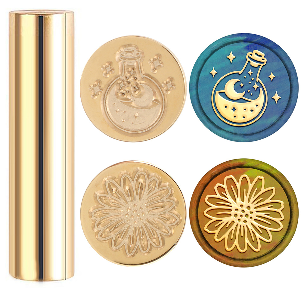 Elegant Wax Seal Stamp 2 Sides Mini Brass Column Perfect For - Temu