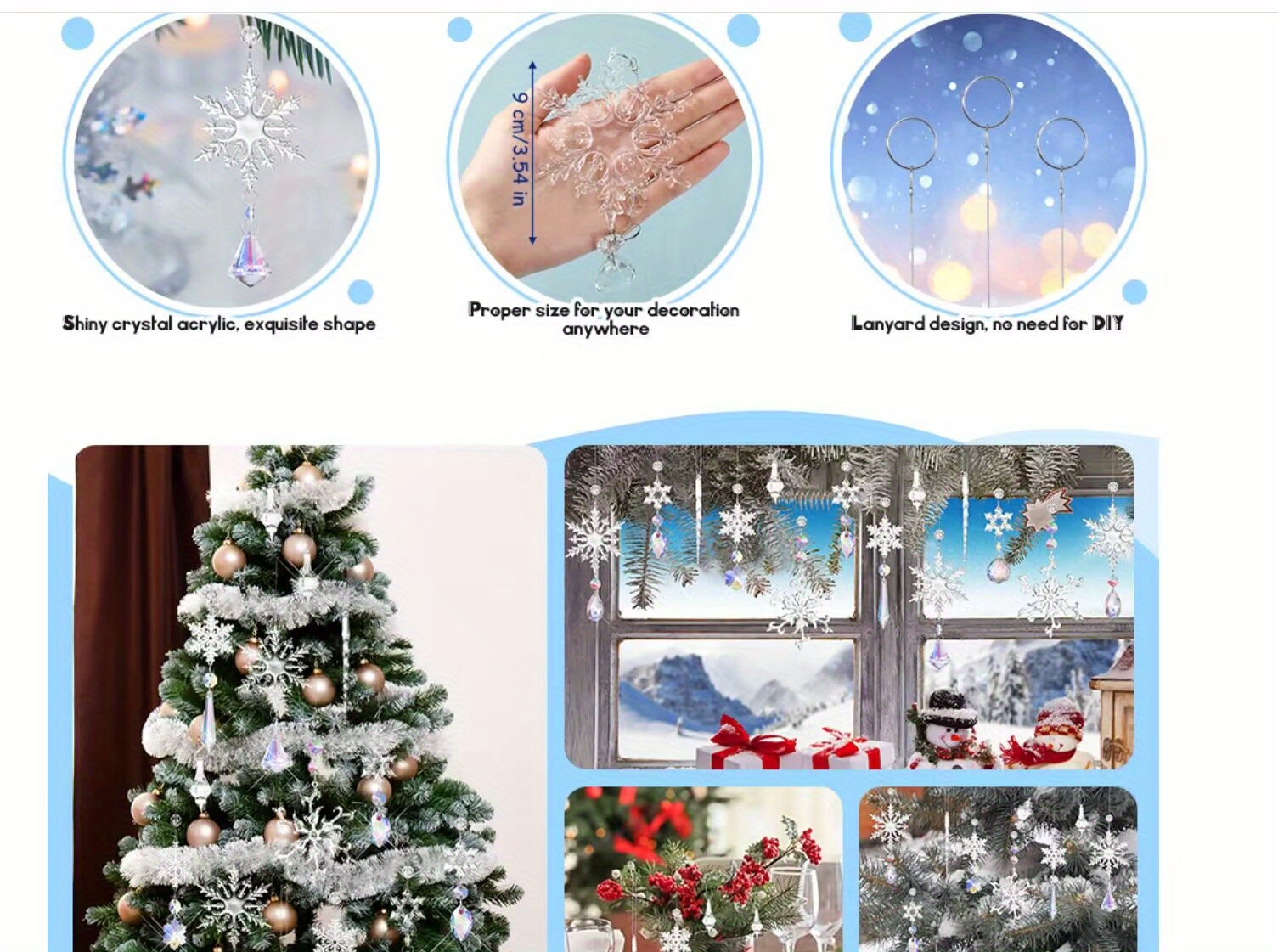 Snowflake Gem Stickers (Pack of 80) Christmas Craft Supplies