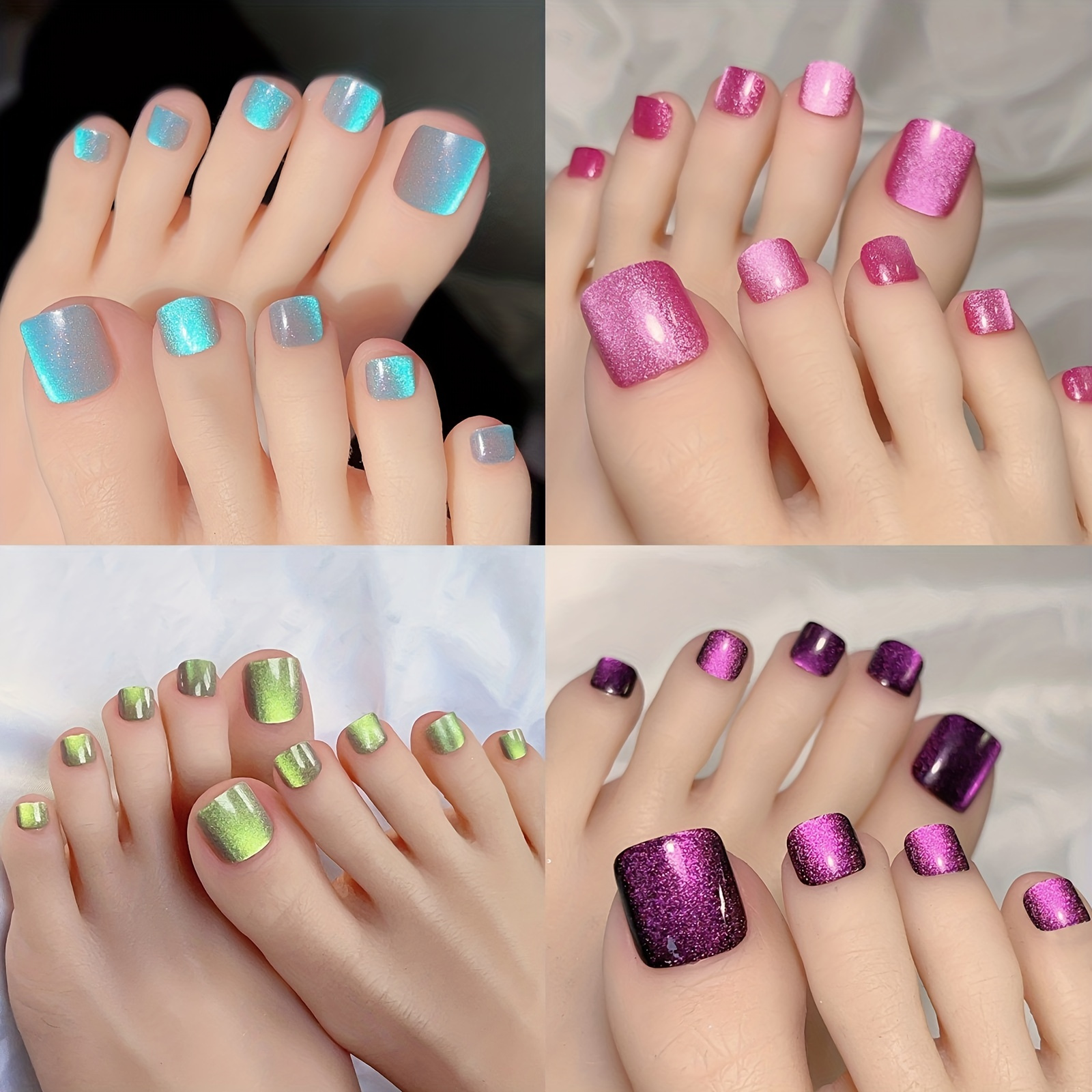 St. Patrick's Day False Toe Nail Set Glossy Acrylic Design For Women