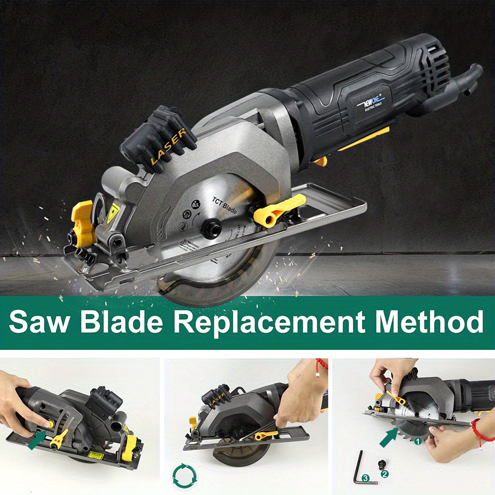 1 set newone electric 4 amp mini circular saw for cut wood metal glass with 85 10 115mm 10mm disc multifunctional electric saw diy power tool details 2