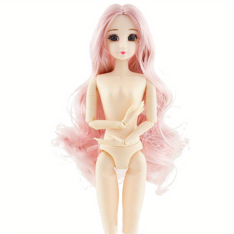 30cm DIY Princess Dolls 18 Moveable Joints Doll Body 3D Eyes Girls